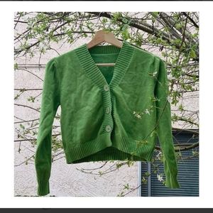 Green Sweater like Cardigan